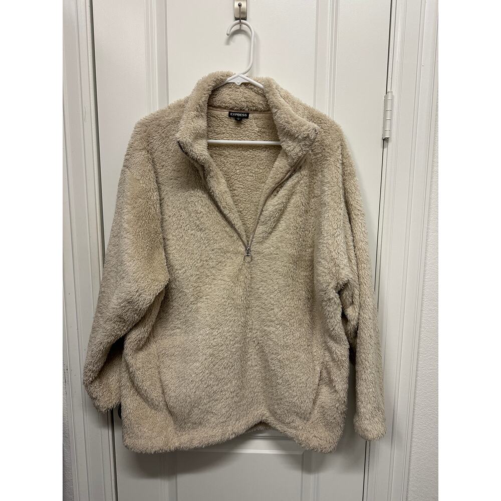 Express cream Sherpa jacket VGUC. Size M